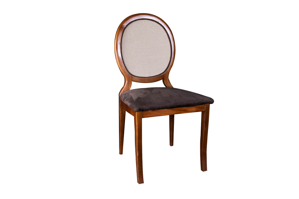 CADEIRA MEDALHÃO TELA COM ESTOFADO SUEDE