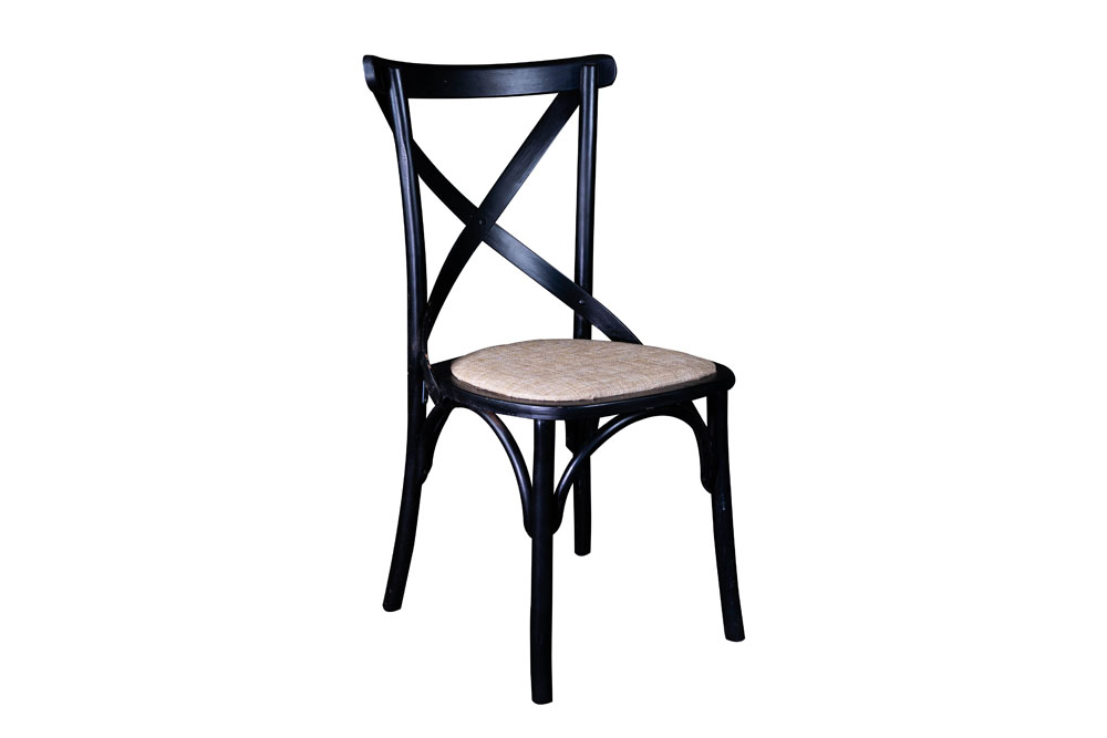 CADEIRA PARIS X PRETA DE MADEIRA