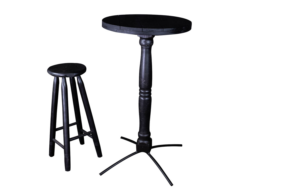 BISTRÔ DE MADEIRA RÚSTICA PRETO