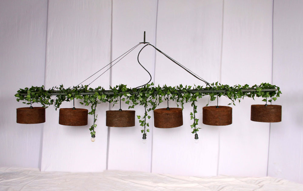 LUSTRE COM PENDENTES XAXIM/FOLHAS  COM 09 LAMPADAS 220V