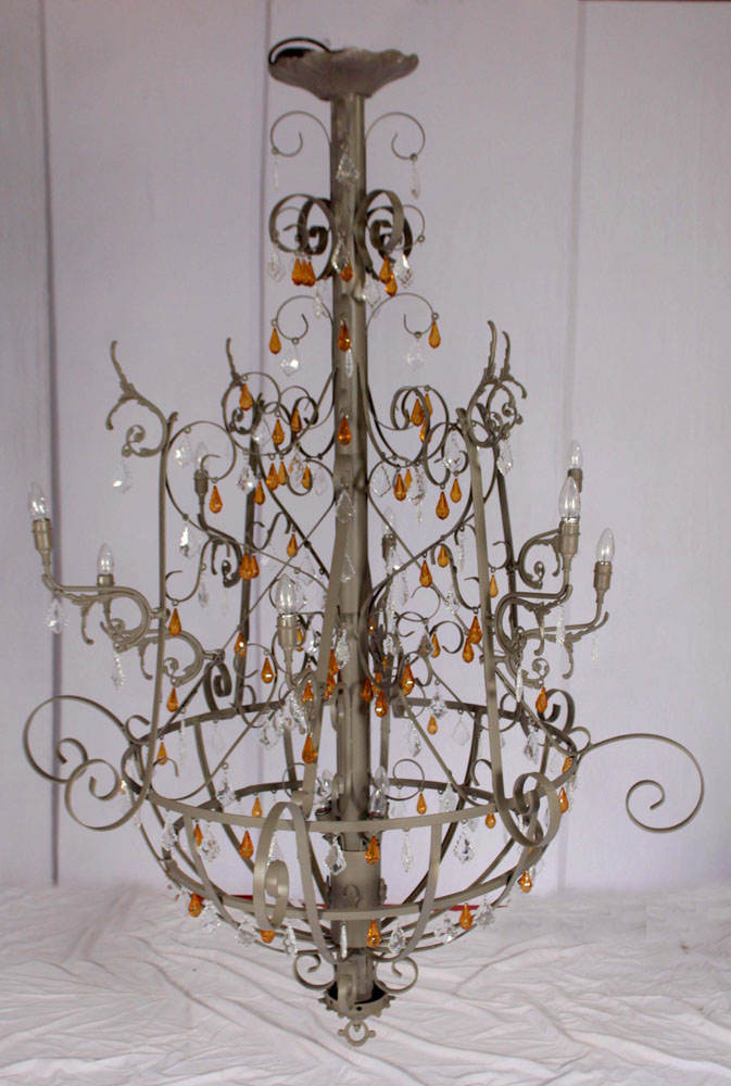 CESTO COM 12 LAMPADAS E CRISTAIS  220V