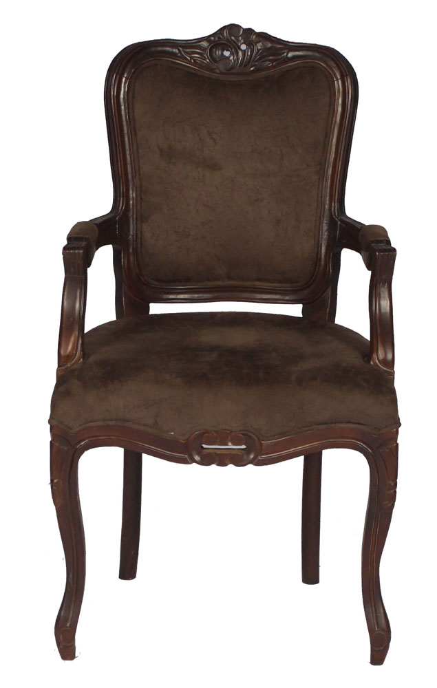 POLTRONA SUEDE LUIZ XV COM BRAÇO 